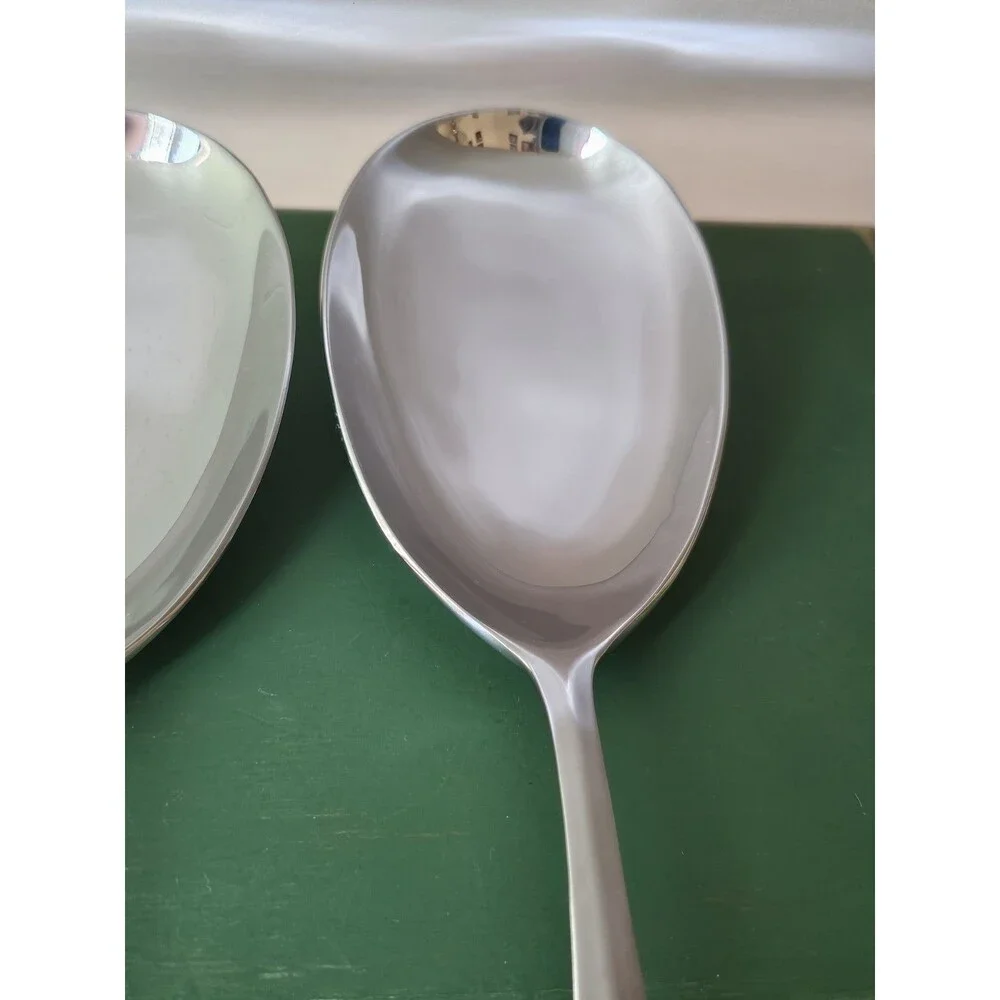 (2)Mikasa Stainless Steel Serving Or Salad Spoons 11 Inches Long